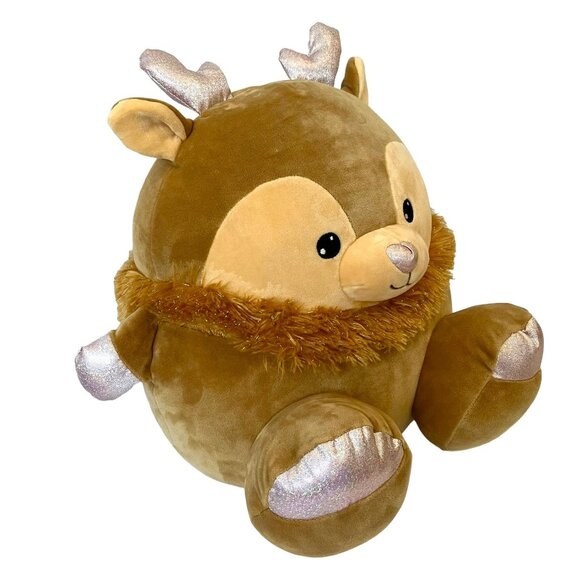 NEW Large Animal Adventure Squeeze w/Love XTRA PUFF Reindeer Glittery Plush-15" - Picture 13 of 16